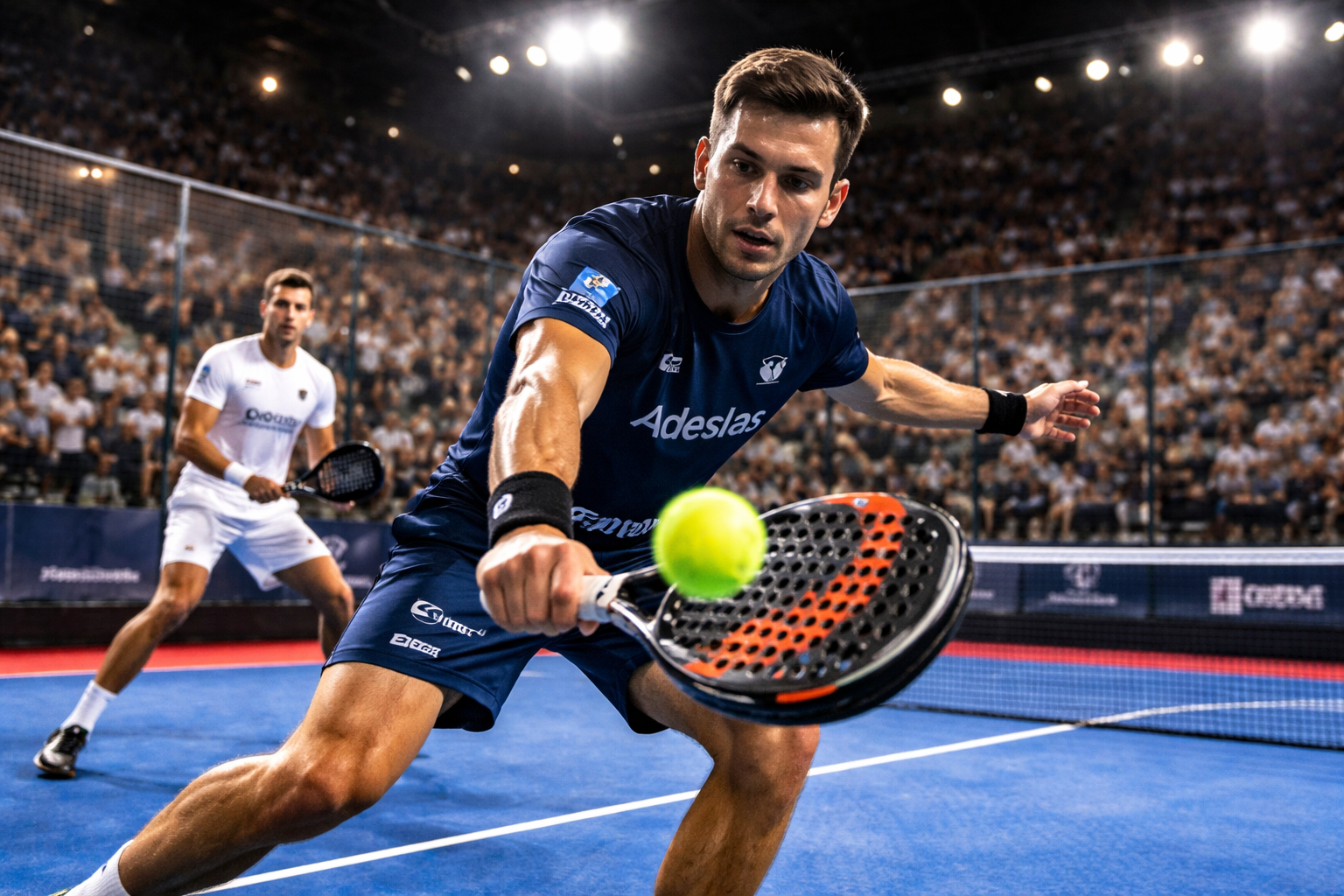 Professional padel match action