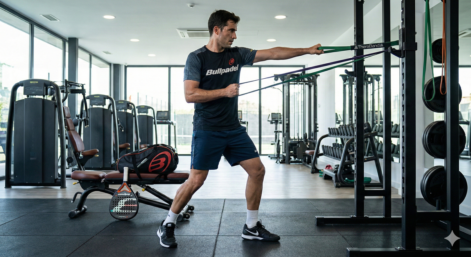 Resistance band training for padel